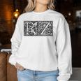 Rz Initials R Z Name Surname Onomastics Onomatology Gray Sweatshirt Frauen Lustige Geschenke