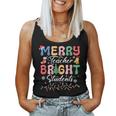 Merry Teacher Bright Student Teacher Xmas Holiday Men Women Tank Top