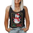 Snowman All Done Sign Language Speech Pathology Sped Teacher Women Tank Top