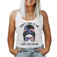 Don't Look At Me I Didn't Vote For Him Messy Bun Usa Flag Women Tank Top