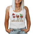 Drink Drank Drunk Wine Santa Christmas Blue Tank Top Frauen