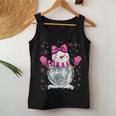 Cute Snowman Disco Ball Christmas Coquette Bow Girls Women Tank Top Personalized Gifts