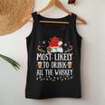 Most Likely To Drink All The Whiskey Christmas Family Xmas Women Tank Top Personalized Gifts