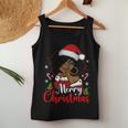 Merry Christmas Black African Girl Santa Hat Xmas Pajamas Women Tank Top Personalized Gifts