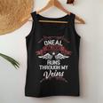 Women's Oneal Blood Runs Through Myeins Last Name Family Tank Top Frauen Lustige Geschenke