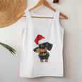 Christmas Outfit Women's Christmas Hat Dog Dachshund Tank Top Frauen Lustige Geschenke