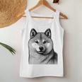 Dog Fingerprint Shiba Inu Dad Mom Gray Tank Top Frauen Lustige Geschenke