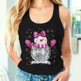 Cute Snowman Disco Ball Christmas Coquette Bow Girls Women Tank Top Gifts for Her