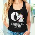 Erkenne Die Zeichen Unicorn Sarcasm Saying Women's Tank Top Frauen Geschenke für Sie