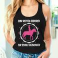 Horse Zum Reiten Geboren Zur Schule Zwzwungen German L Tank Top Frauen Geschenke für Sie