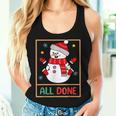Snowman All Done Sign Language Speech Pathology Sped Teacher Women Tank Top Gifts for Her