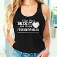 Women's Mein Herz Brennt Für Meinen Fireman Fire Brigade Tank Top Frauen Geschenke für Sie