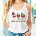 Drink Drank Drunk Wine Santa Christmas Blue Tank Top Frauen Geschenke für Sie