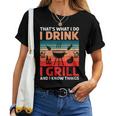 Damen Bbq Beer Freedome Das Ist Was Ich Trinke Und Weiß Dinge Mit-Ausschnitt T-shirt Frauen