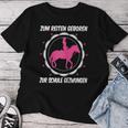 Horse Zum Reiten Geboren Zur Schule Zwzwungen German L T-shirt Frauen Lustige Geschenke