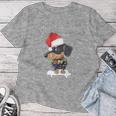 Christmas Outfit Women's Christmas Hat Dog Dachshund T-shirt Frauen Lustige Geschenke