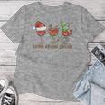 Drink Drank Drunk Wine Santa Christmas Blue T-shirt Frauen Lustige Geschenke