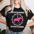 Horse Zum Reiten Geboren Zur Schule Zwzwungen German L T-shirt Frauen Geschenke für Sie