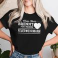 Women's Mein Herz Brennt Für Meinen Fireman Fire Brigade T-shirt Frauen Geschenke für Sie