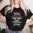 Women's Oneal Blood Runs Through Myeins Last Name Family T-shirt Frauen Geschenke für Sie