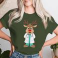 Christmas Nurse Reindeer Scrubs Uniform T-shirt Frauen Geschenke für Sie