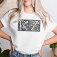 Rz Initials R Z Name Surname Onomastics Onomatology Gray T-shirt Frauen Geschenke für Sie