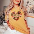 Cute Just A Girl Who Loves Books Heart Shape Reader Women's Oversized Comfort T-shirt Mustard Cute Just A Girl Who Loves Books Heart Shape Reader Women's Oversized Comfort T-shirt Mustard
