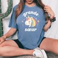 Grande Soeur Bébé Licorne Pour Fille T-shirt oversize confortable pour femme Blue Jean