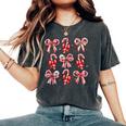 Candy Cane Christmas Coquette Holiday Christmas Women Women's Oversized Comfort T-Shirt Pepper