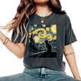 Cat Starry Night Van Gogh For Cat Lover Cat Mom Cat Dad Women's Oversized Comfort T-Shirt Pepper