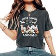 Just A Girl Who Loves Animals For Girls Who Love Animals Women's Oversized Comfort T-Shirt Pepper