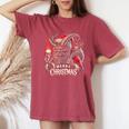 Goth Santa Claus Gothic For Krampus Ugly Christmas Women's Oversized Comfort T-Shirt Blue Jean