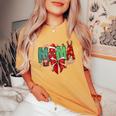 Christmas Mama Coquette Bow Mama Claus Christmas Tree Cake Women's Oversized Comfort T-Shirt Mustard