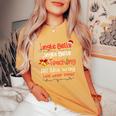 Jingle Bells Jingle Bells Teaching All The Way Xmas Teacher Women's Oversized Comfort T-Shirt Mustard