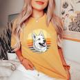 White Shepherd Vintage White German Shepherd Women's Oversized Comfort T-Shirt Mustard
