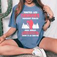 Citation Drôle De Chasse Pour Un Chasseuse T-shirt oversize confortable pour femme Blue Jean