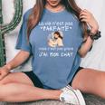 Laie N'est Pas Parfaite Cadeau Chat Humour T-shirt oversize confortable pour femme Blue Jean