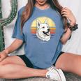 White Shepherd Vintage White German Shepherd Women's Oversized Comfort T-Shirt Blue Jean