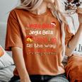 Jingle Bells Jingle Bells Teaching All The Way Xmas Teacher Women's Oversized Comfort T-Shirt Yam