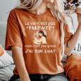 Laie N'est Pas Parfaite Cadeau Chat Humour T-shirt oversize confortable pour femme Yam