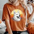 White Shepherd Vintage White German Shepherd Women's Oversized Comfort T-Shirt Yam