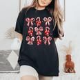 Candy Cane Christmas Coquette Holiday Christmas Women Women's Oversized Comfort T-Shirt Black