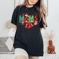 Christmas Mama Coquette Bow Mama Claus Christmas Tree Cake Women's Oversized Comfort T-Shirt Black
