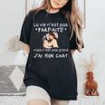 Laie N'est Pas Parfaite Cadeau Chat Humour T-shirt oversize confortable pour femme Black