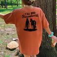 Y'all Need Groundwork Horse Equestrian Western Women's Oversized Comfort T-Shirt Back Print Mustard