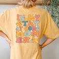 In My Stay At Home Mom Era Retro Groovy Stay At Home Mom Women's Oversized Comfort T-Shirt Back Print Mustard