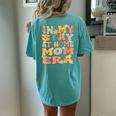 In My Stay At Home Mom Era Retro Groovy Stay At Home Mom Women's Oversized Comfort T-Shirt Back Print Chalky Mint