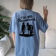 Y'all Need Groundwork Horse Equestrian Western Women's Oversized Comfort T-Shirt Back Print Blue Jean
