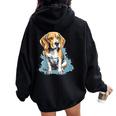 Adorable Beagle Pet Portraits Capture Puppy Love Women Oversized Hoodie Back Print Black