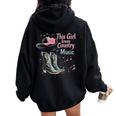 Cette Fille Aime La Musique Country Texas Boot Cowgirl Music Lover Sweat à capuche oversize pour femme avec imprimé dans le dos Black
